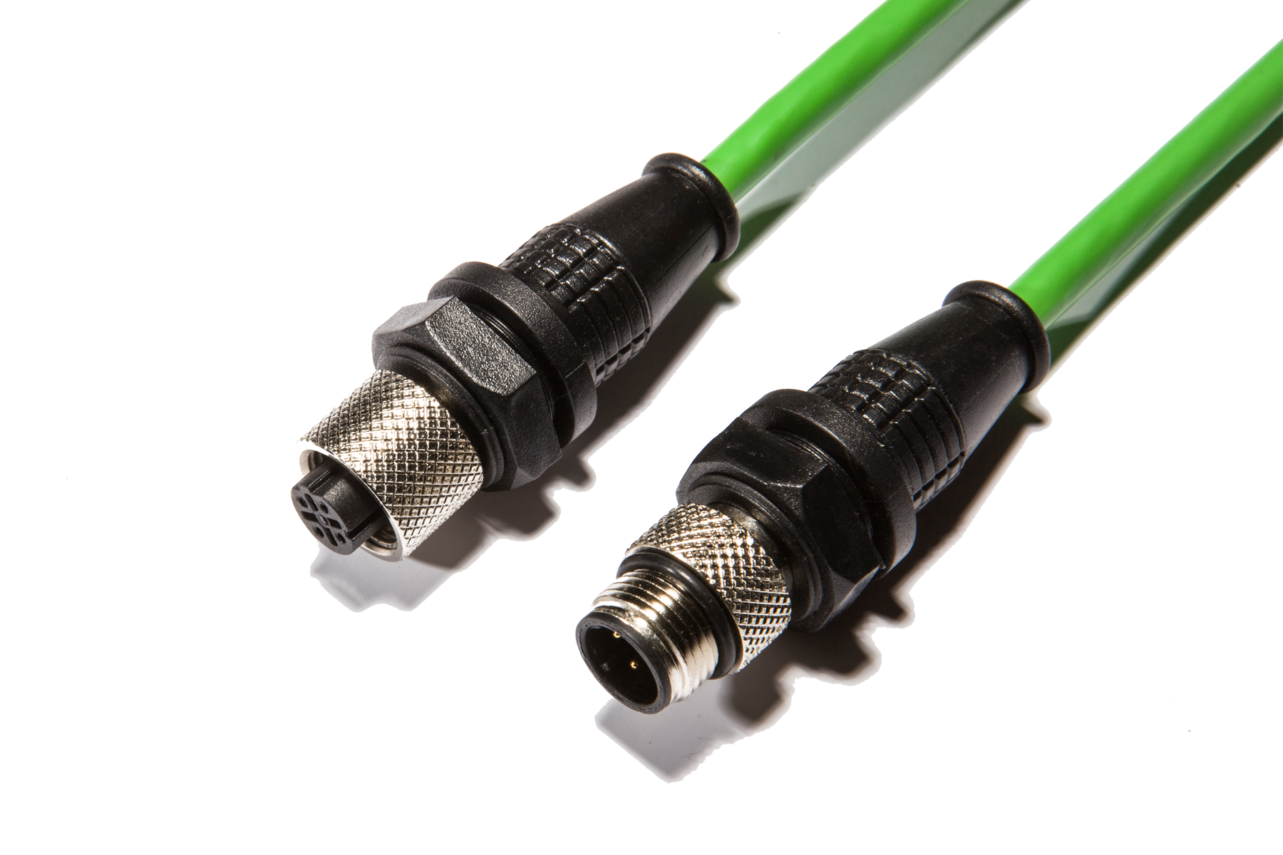 M12插針端連接器2~8芯(前面板式可螺帽鎖緊)